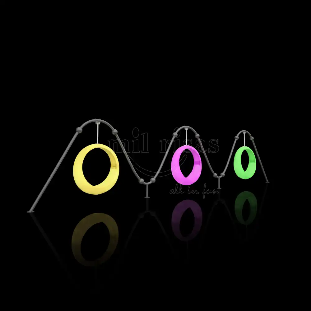This is a set of high-quality circle swings, an ideal interactive installation to enhance the nighttime vibrancy of amusement parks, communities, and parks