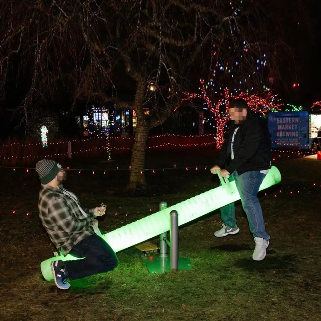 The results were immediately visible across the festival environment. Bright interactive installations attracted visitors naturally, encouraging them to stop, play, and explore the area longer—average visitor dwell time increased from 25 minutes to 40 minutes. Photos and videos from the event show smiling children, laughing families, and a joyful atmosphere across the entire illuminated space. The interactive areas consistently drew 50+ visitors per hour, and the games with lights became natural photo spots where guests captured playful moments and shared them online, boosting social media sharing by 30% and extending the reach of the event while creating truly memorable experiences.