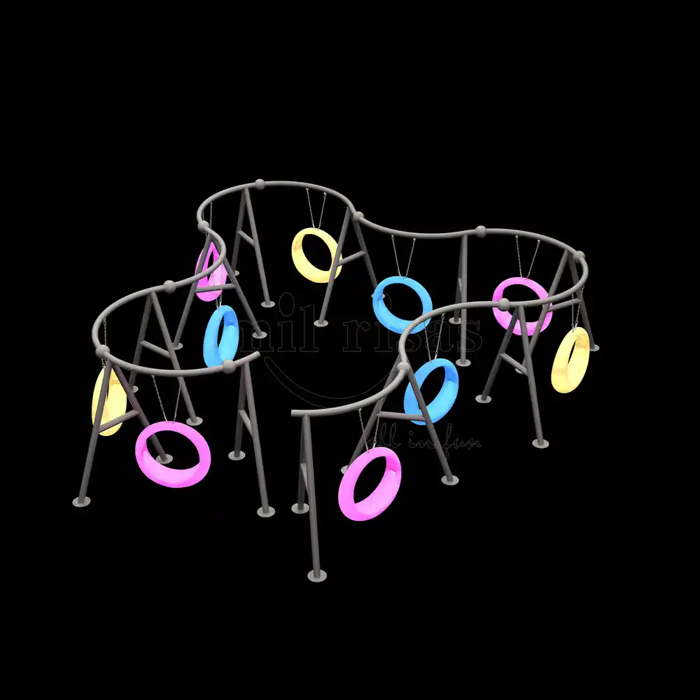 10-seat round outdoor swing LED interactive light-up playground equipment from direct manufacturer